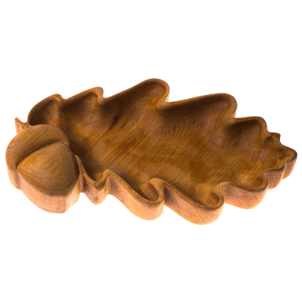 Сервировочная деревянная тарелка &quotДубовый лист&quot|Блюдца и тарелки| |