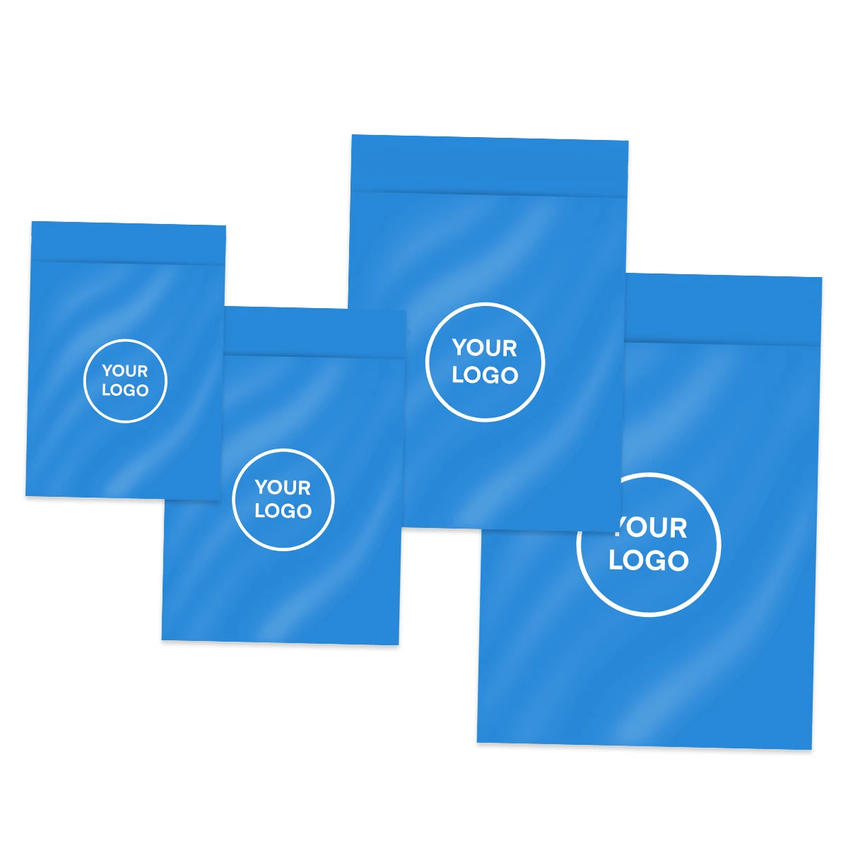 Синие пластиковые пакеты для почтовых отправлений полиэтиленовые с