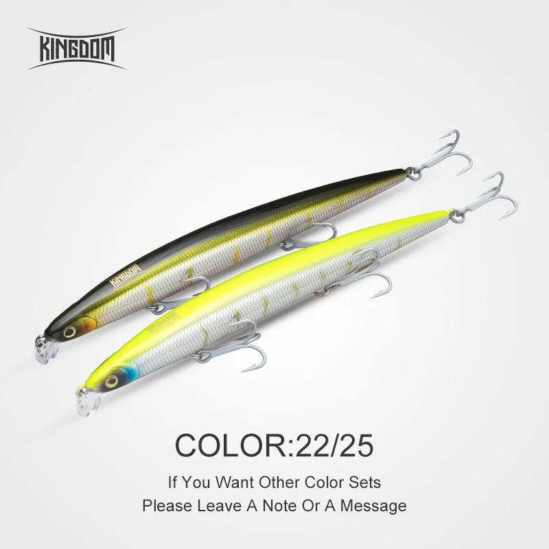 180mm-29g Color22 25 Kingdom Fishing Приманка для морской рыбалки приманка Джеркбейт 180 мм 29 г/33 г плавающий медленно тонущий воблер для мелкой рыбы шесть цветов Модель 5333-S - Цвет: 180mm-29g Color22 25