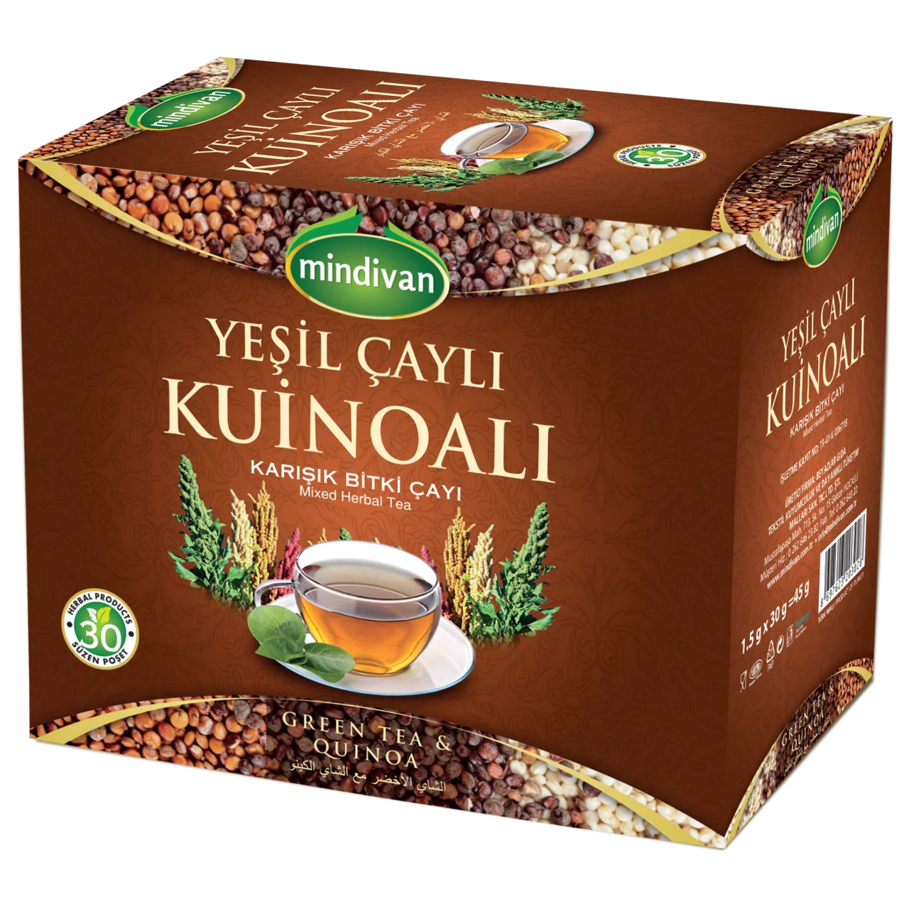 Mindivan зеленый чай Quinoa травяной Slim Fit антиоксидантная детоксикация антивозрастной