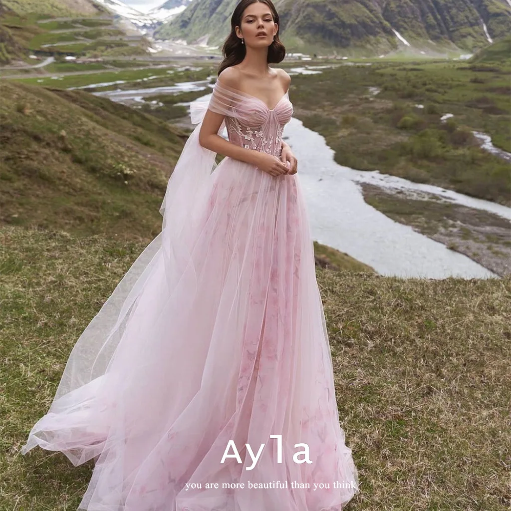 

Romantic Pink Multi-layer Wedding Dress Exquisite Chest Design Bride Dress Bridal Gown Long Sleeves Bride Robe Vestidos De Boda
