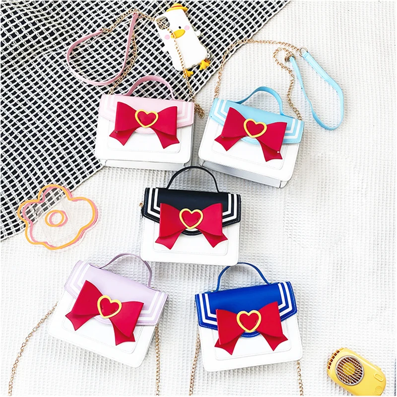 

Summer Chain Bag Sailor Moon Ladies Handbag Lovely Sailor Suit Shape Shoulder Bag PU Leather Women Messenger Crossbody Small Bag