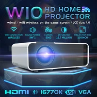 unic w10 led 6000 lumens projector 1080p full hd hdmi wifi movie game phone sync screen lcd lens beamer android proyector