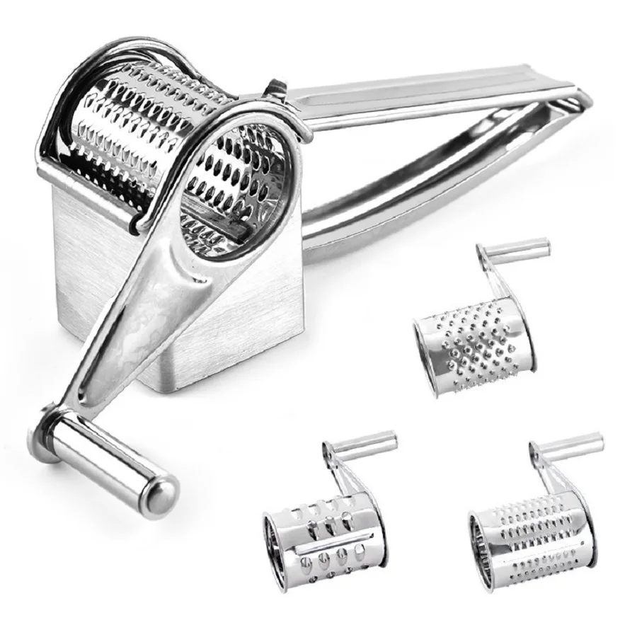 Терка для сыра из нержавеющей стали резак резки измельчитель с 3 барабанами