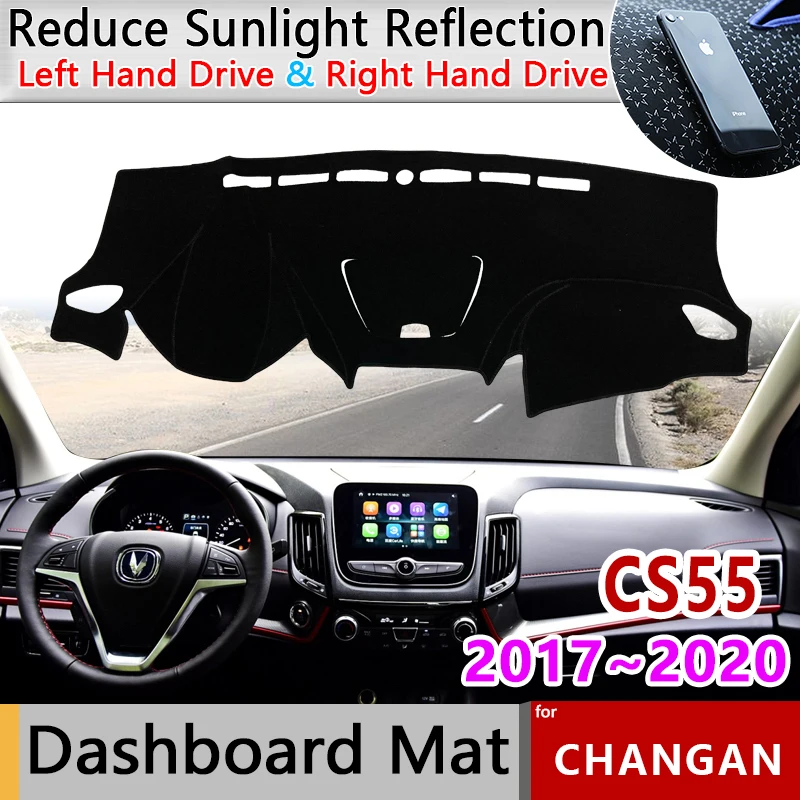 

Dashboard Cover Dash Board Mat Carpet Pad for Changan CS55 2017~2020 2018 Sunshade Protect Leather Cushion Non-slip Accessories