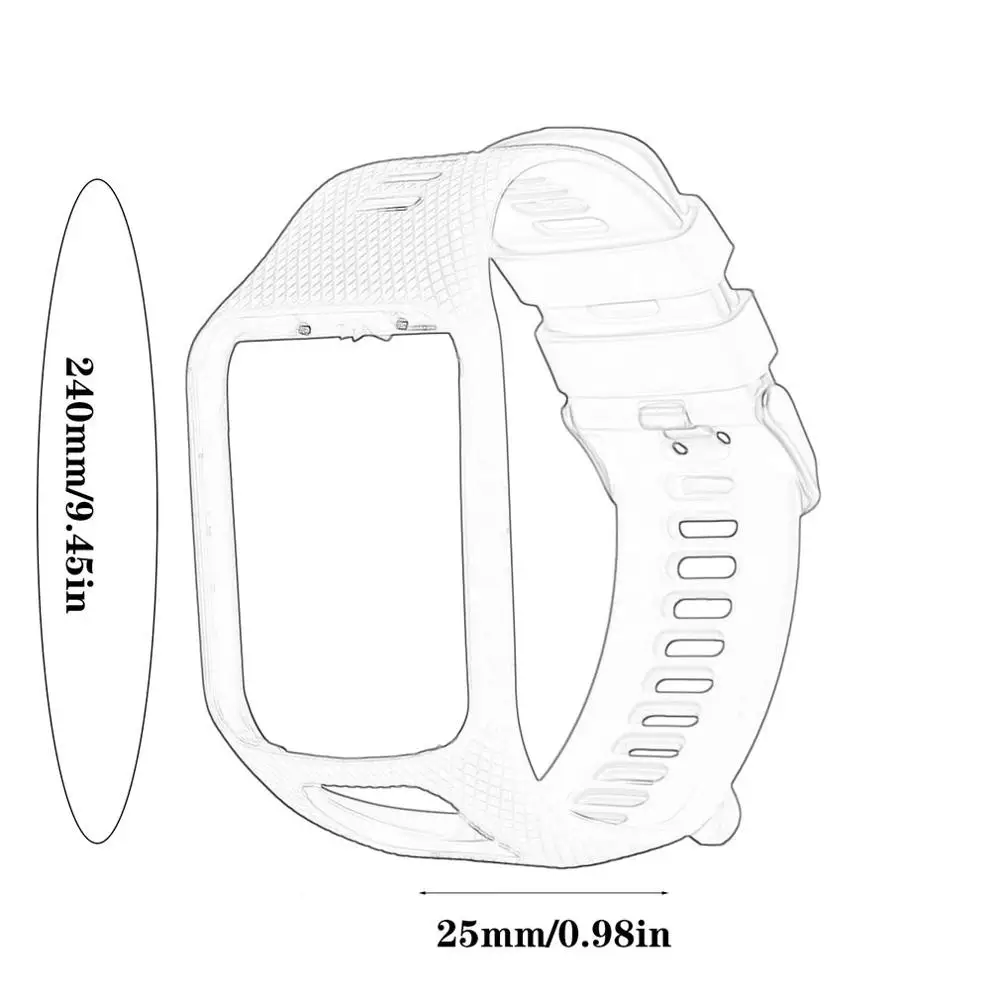

Silicone Band Strap Compatible for TomTom spark Runner 2 / 3 Watch Band Advantunrer Square Stripe ReplacemeSnt Wristband Quality