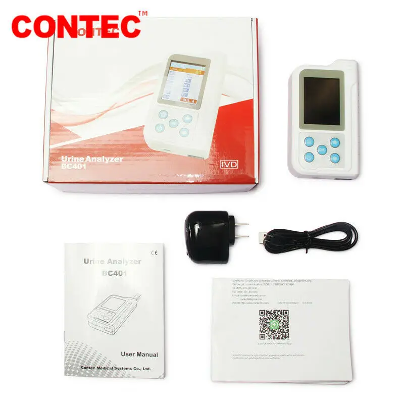 

Hot CONTEC BC401 Handheld Digital High-precisionUrine Analyzer With 100 PCS Test Strips Urine Tester