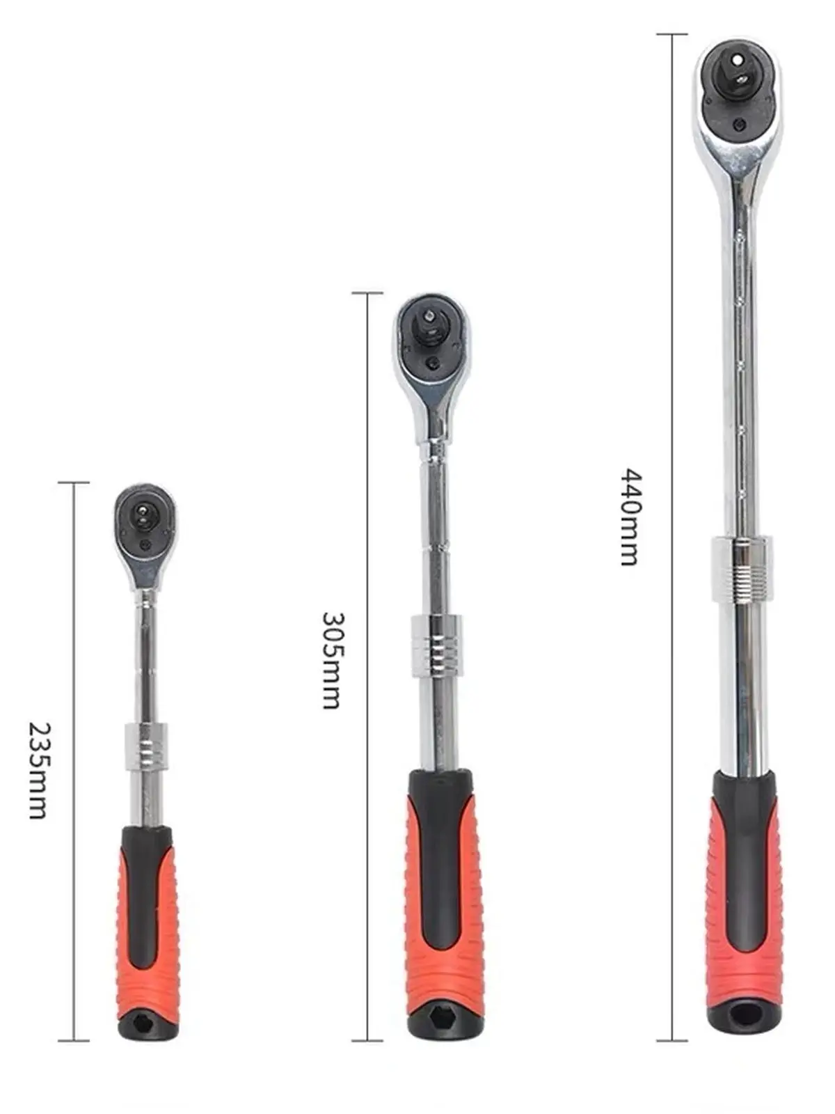 Трещотка телескопическая на 1/2&quot 3/8&quot 1/4&quot 72 зубца GOODKING ключ трещоточный |