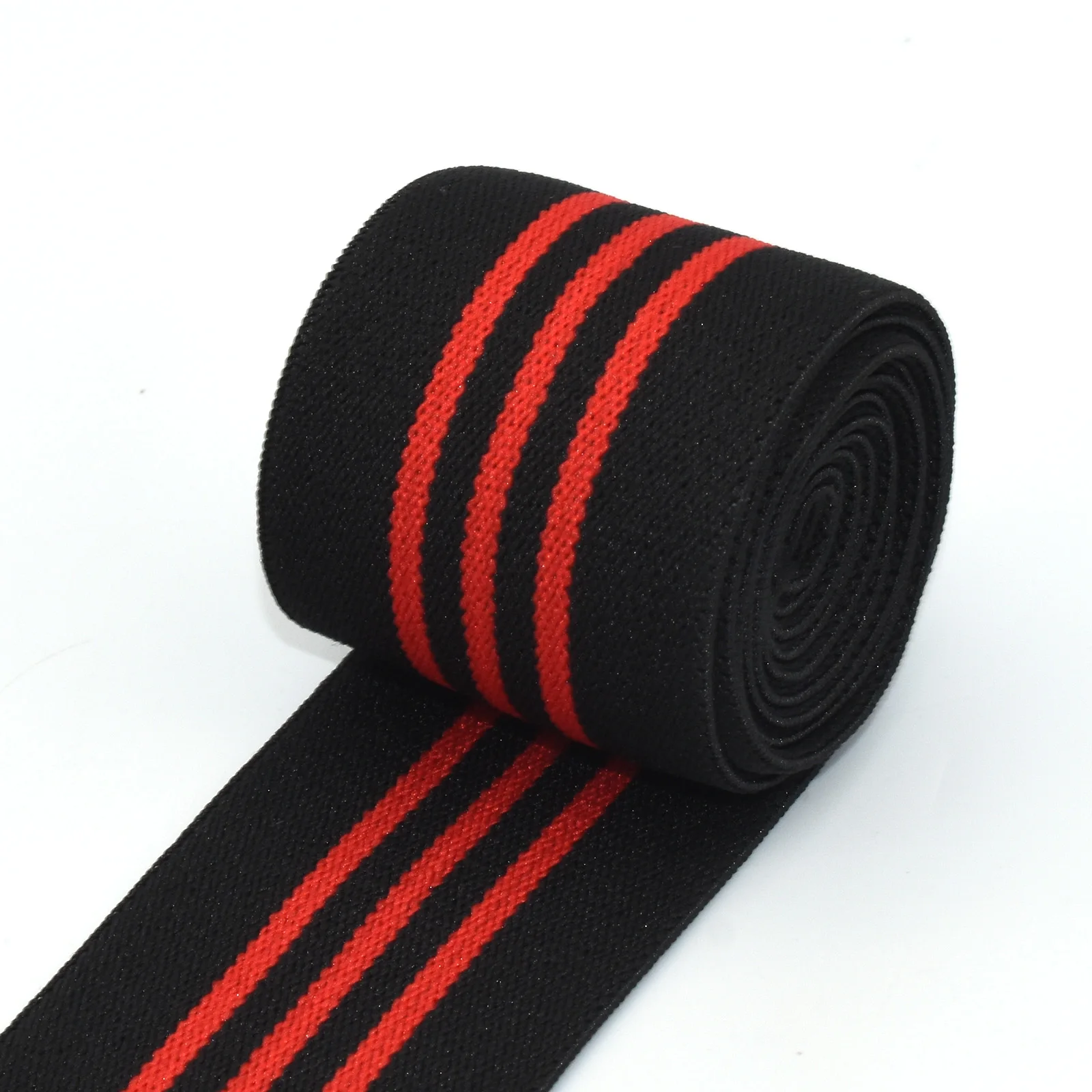 

1.5"Black-Red Elastic Band Striped Webbing Elastic Webbing Used for Bag Key Chain DIY Sewing Elastic Elasticity Purse Strap
