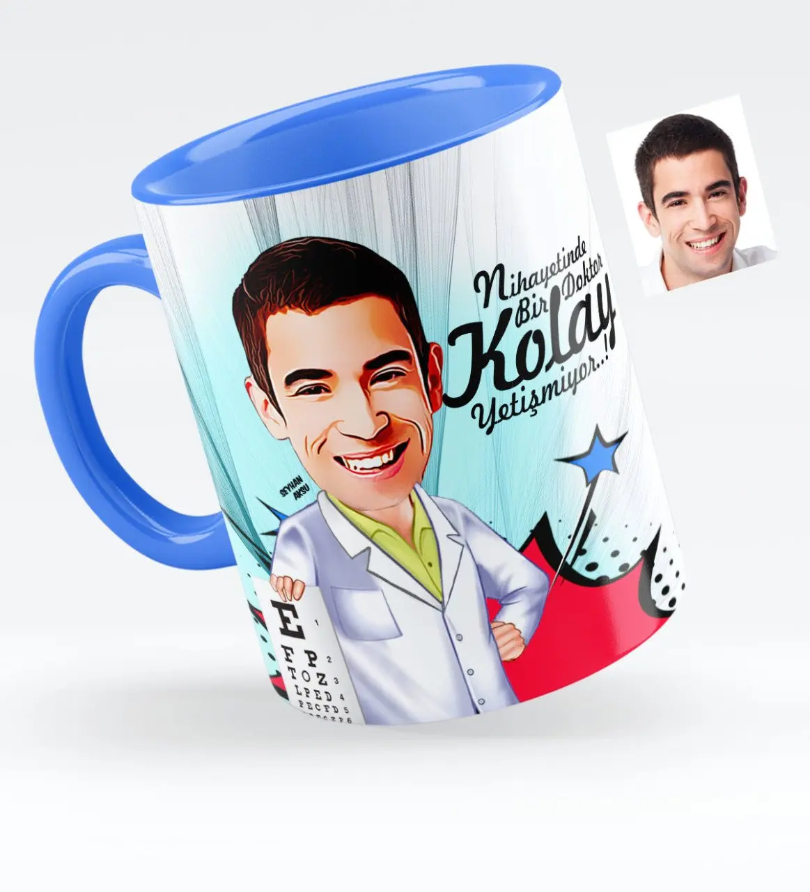 

Personalized Mr Ophthalmologist Caricature Of Blue Mug cup-1