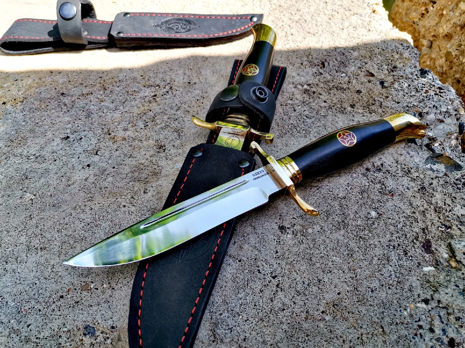 нож советский финка нквд со звездами из кованой стали |