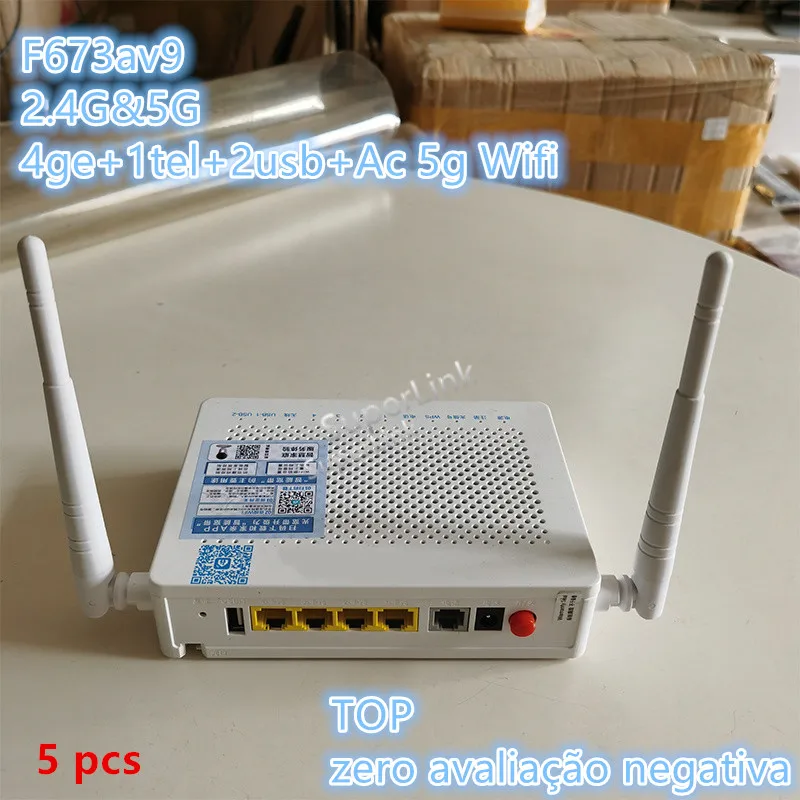 

5pcs Original F673a V9 Dual Band 4ge+1tel+2usb+Ac 5g Wifi Ont ONU Gpon English version Secondhand f673av9 onu without power