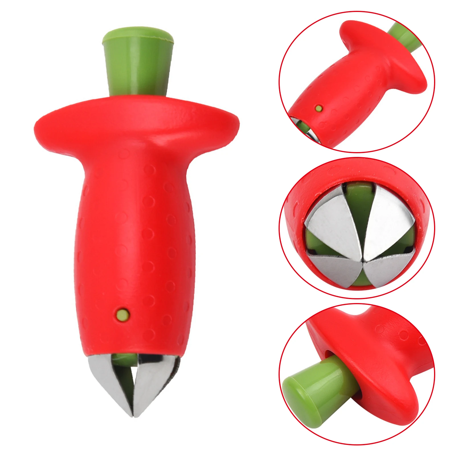 

Strawberry Corer Fruit Divider Tomato Core Remover Stainless Steel Fruit Vegetables Corer Cherry Pitter Kitchen Tool