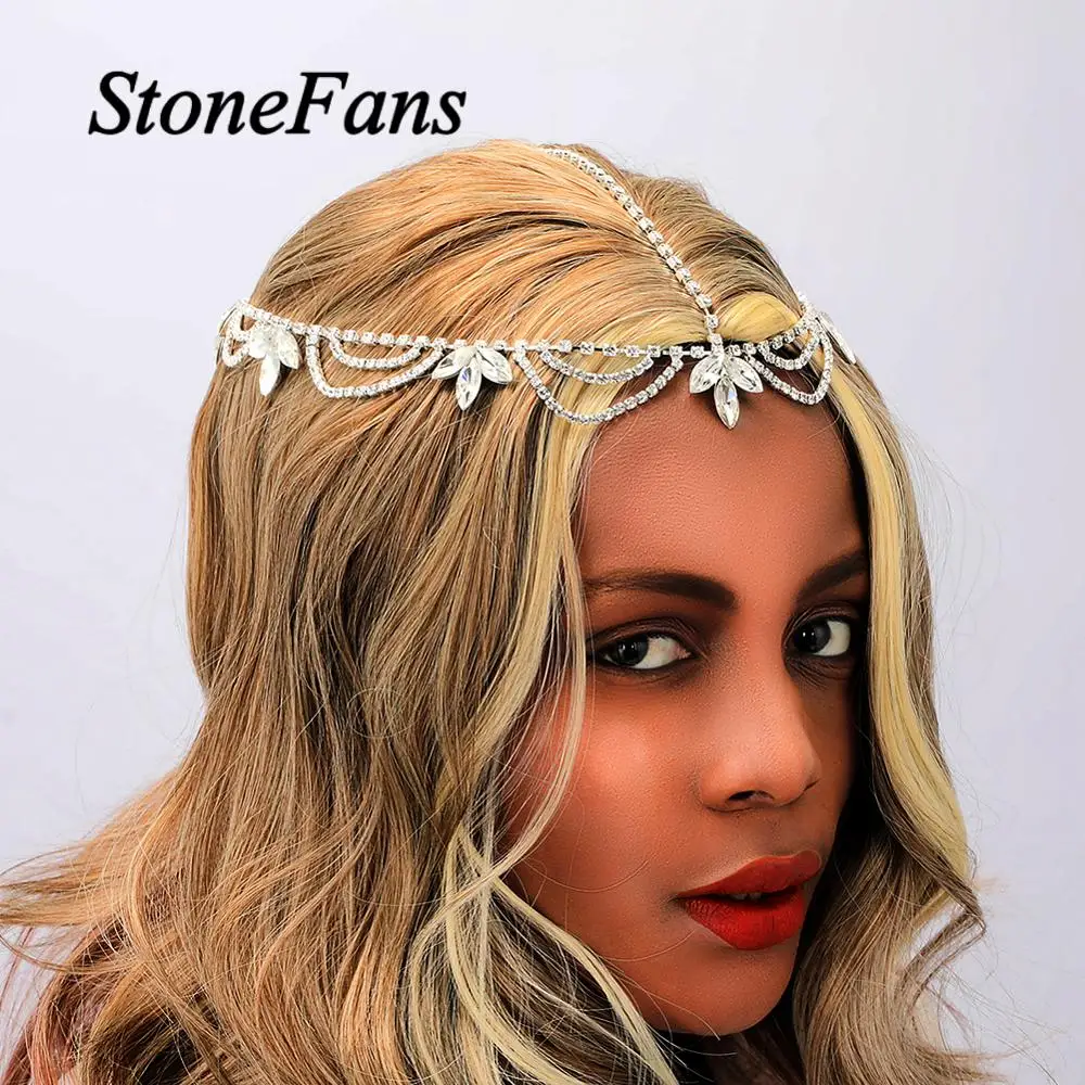 Головной убор Stonefans для невесты богемный цепочка из страз головы женщин