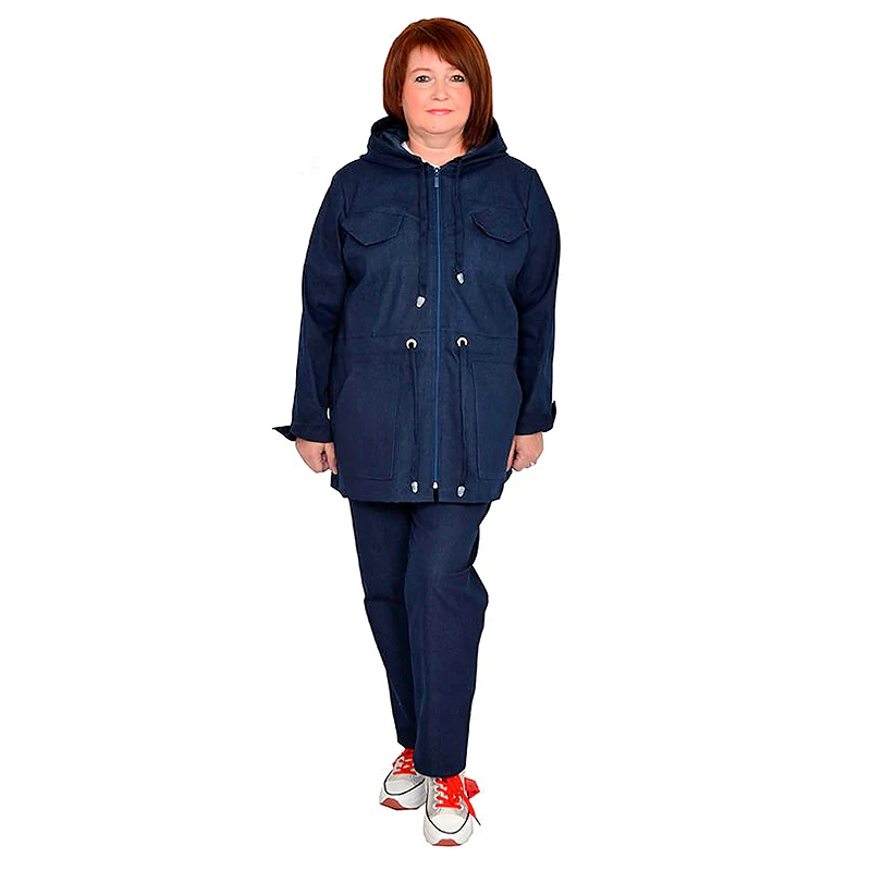 Брюки джинсовые 76 80 женская одежда большого размера плотные темно-синие