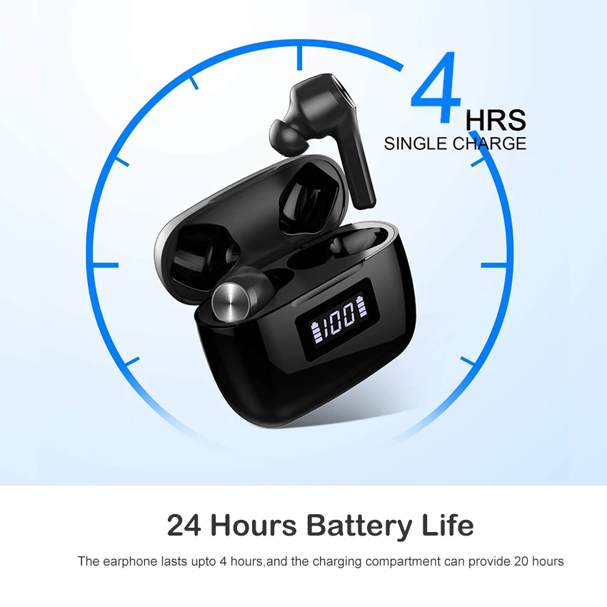 

Wiresto Wireless Earbuds Mini Bluetooth Earphone Stereo Bluetooth 5.0 Sport Earpiece Touch Control Invisible Headset with Mic