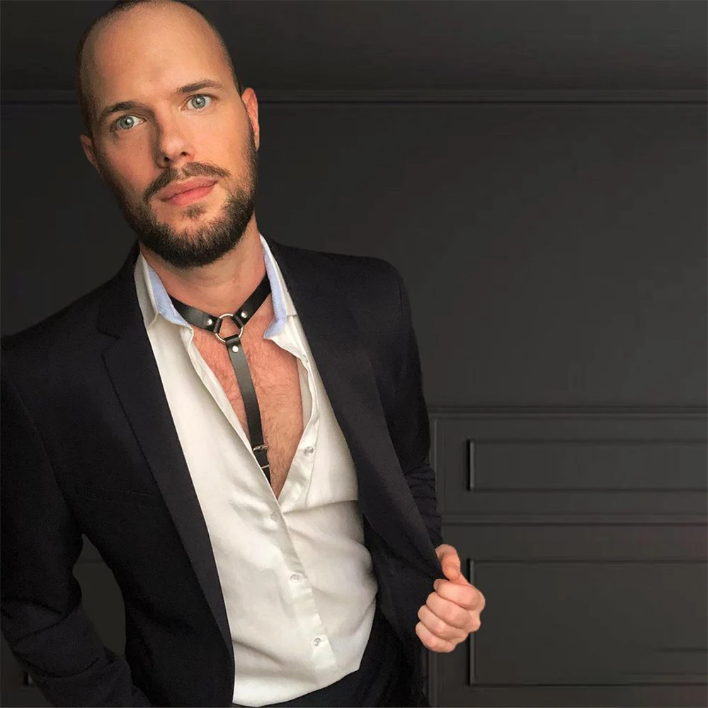 Мужские кожаные портупеи для БДСМ черные мужские бондажа модная одежда зрелых