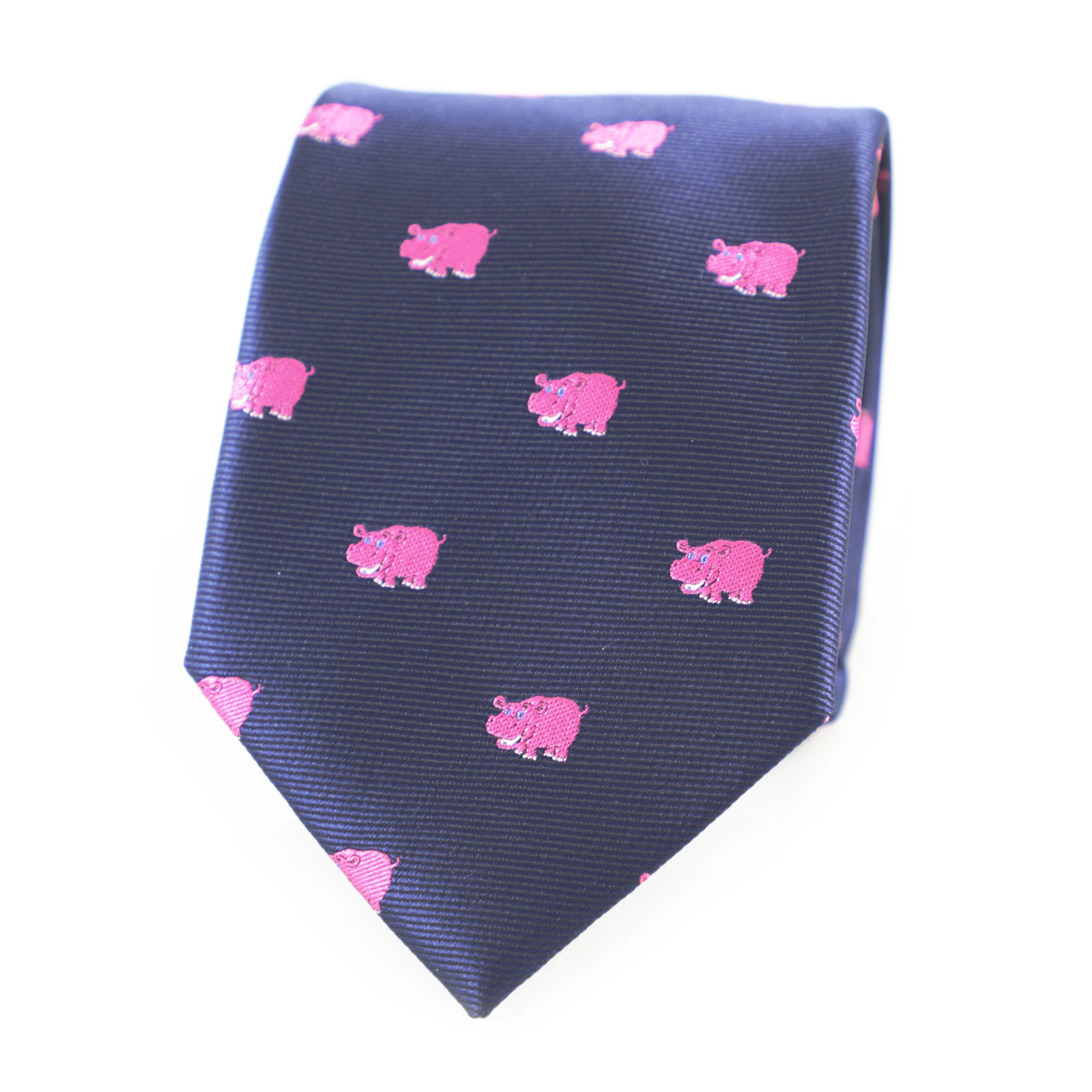 Жаккардовый галстук из микрофибры в виде животного хиппота розовый на День отца