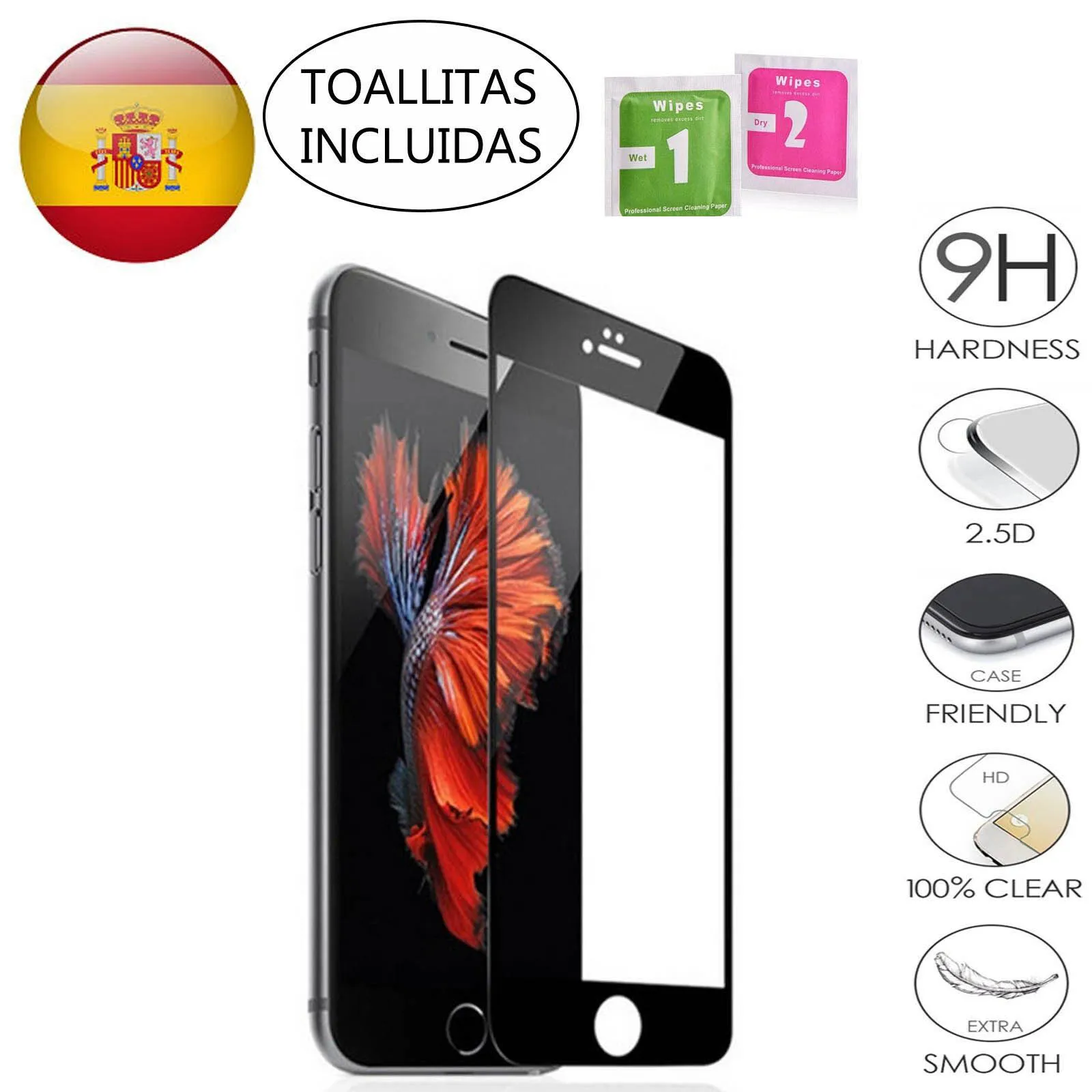 Tempered Glass Screen Protector For IPHONE 5 5s 5C SE 6 6S 7 8 11 PLUS X XS XI 12 13 14 12 PRO 12 Mini 12 Pro Max Black
