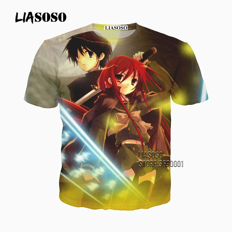 LIASOSO/Повседневная футболка унисекс с 3D принтом японского аниме Shakugan no Shana of the Blazing