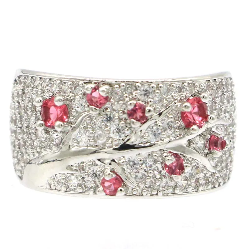 20x12 мм новые яркие ювелирные изделия малиновый родолит CZ Для женщин Обручение 925