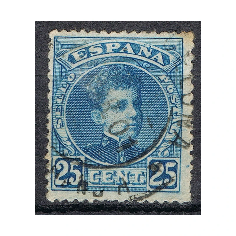 Испания 1901 Альфонсо XIII 25 C. Синий (U)|Штампики| |