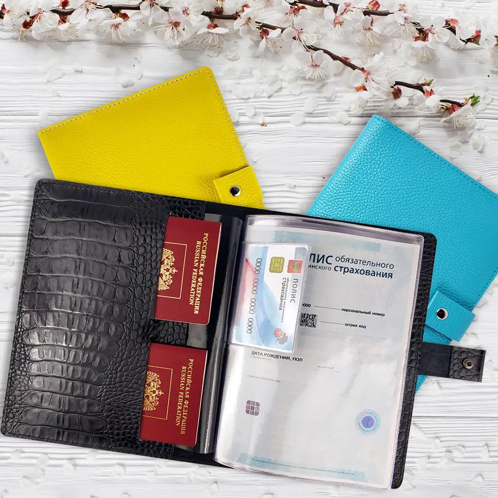 Органайзер из натуральной кожи а5 папка для семейных документов универсальный