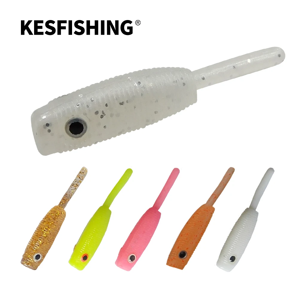 Фото KESFISHING Mon Shad 30 мм приманки для зимней подледной рыбалки на окуня и щуку инъекционные силиконовые искусственные мягкие приманки с запахом и со... №1