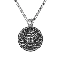 high quality medusa mythology snake head pendant necklace for men women gothic punk mortorcycle biker jewelry gift for friends