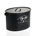 Контейнер для хранения металла ведро для хлеба, картофеля, лука, Чиппер, белыйчерный 18 л. 37,5x28x28 см.