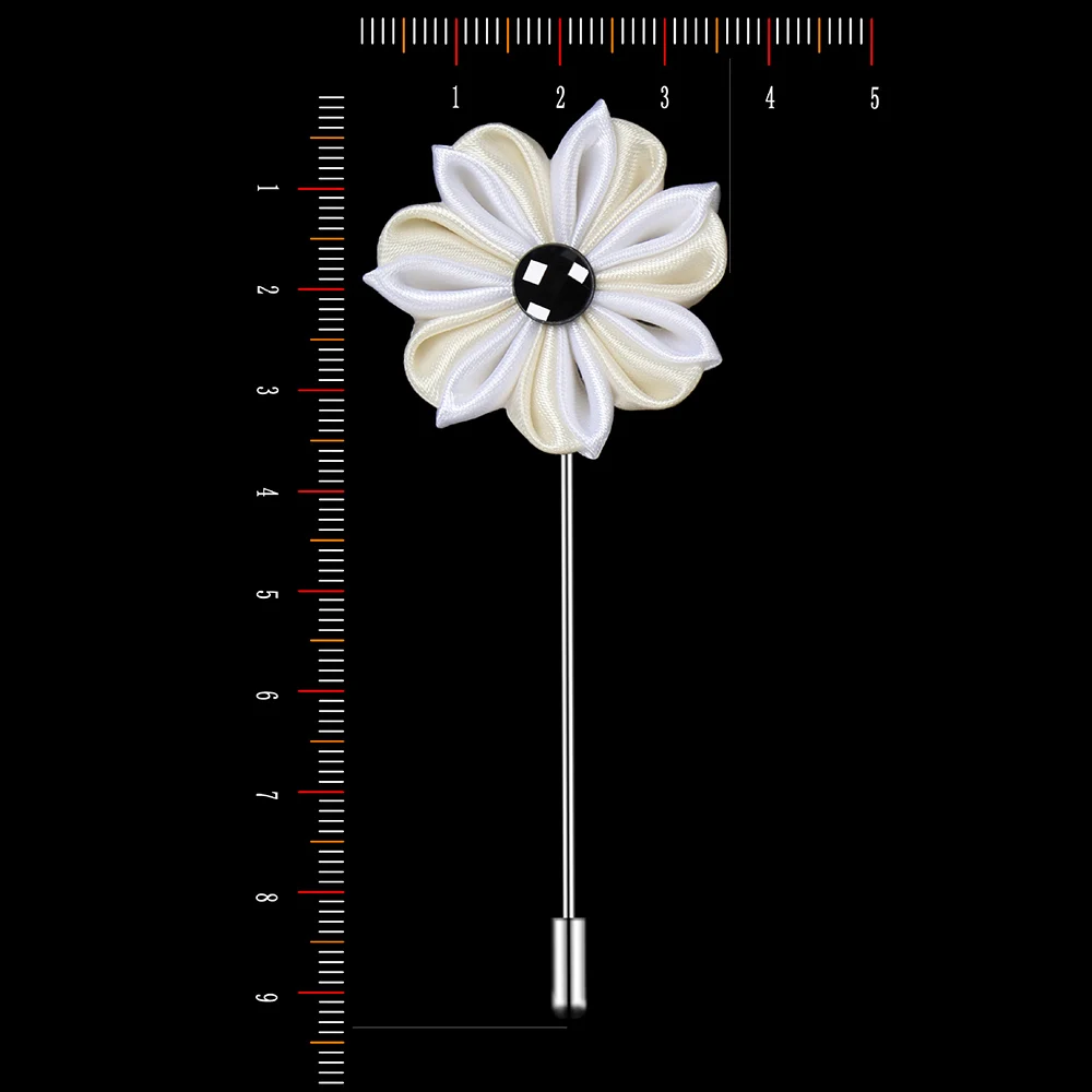 Two Tone Flower Lapel Pin Handmade Fabric Boutonniere Stick Brooch Pins for Men Suit Wedding Groom Tuxedo Corsage Accessories | Украшения и