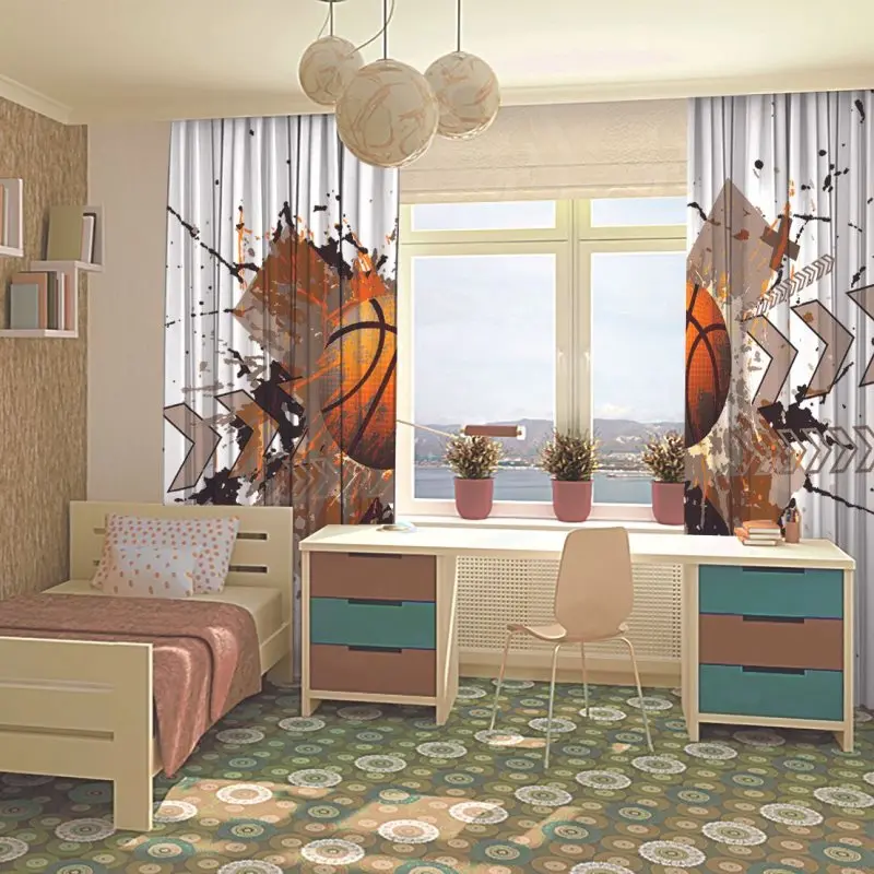 Элементы дизайна занавески баскетбольный спортивный плакат художественная