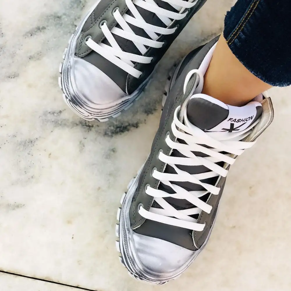 

Women Gray New Fashion Breathable Light Weight Laced Sneakers for Girls Casual Walking Feminino Outdoor Sports Shoes