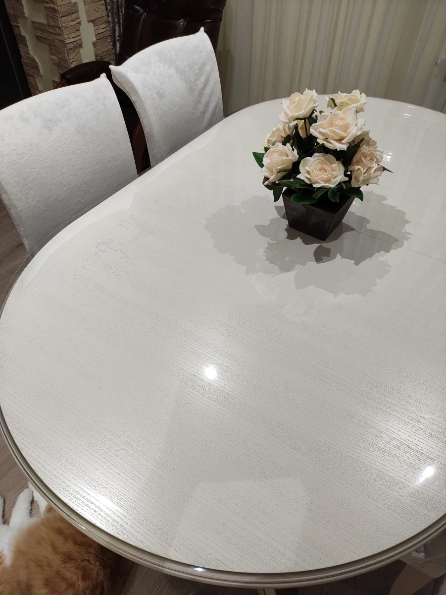 скатерть силиконовая-накладка прозрачная. гибкое (Мягкое) жидкое стекло на стол