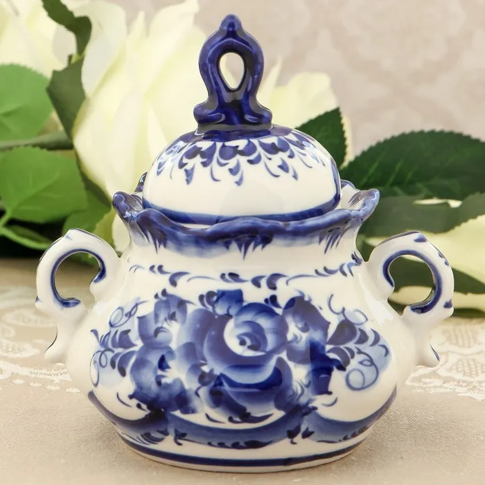 Сахарница Анимон 7×7×14 см гжель |