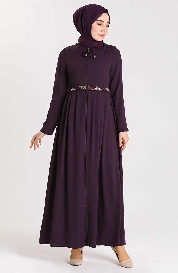 SFM2011 Abaya женское платье с длинным рукавом Abaya мусульманское женское платье Макси Кафтан женское платье с вышивкой на молнии Abaya Турция Дубай