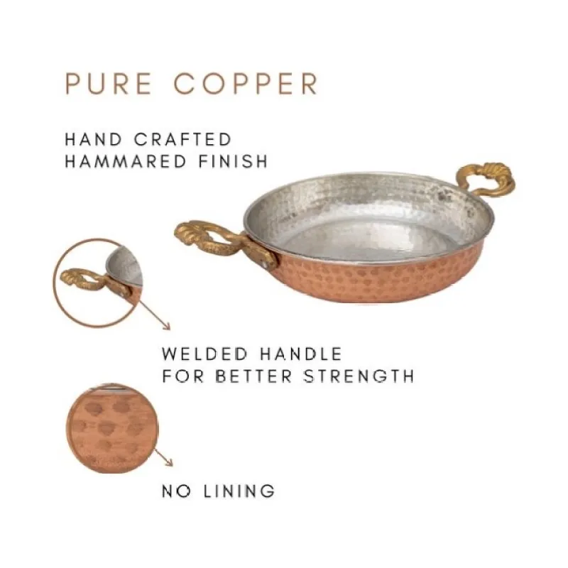 Турецкая медная сковорода с двойной ручкой 3 шт. старая кованая для жарки яиц