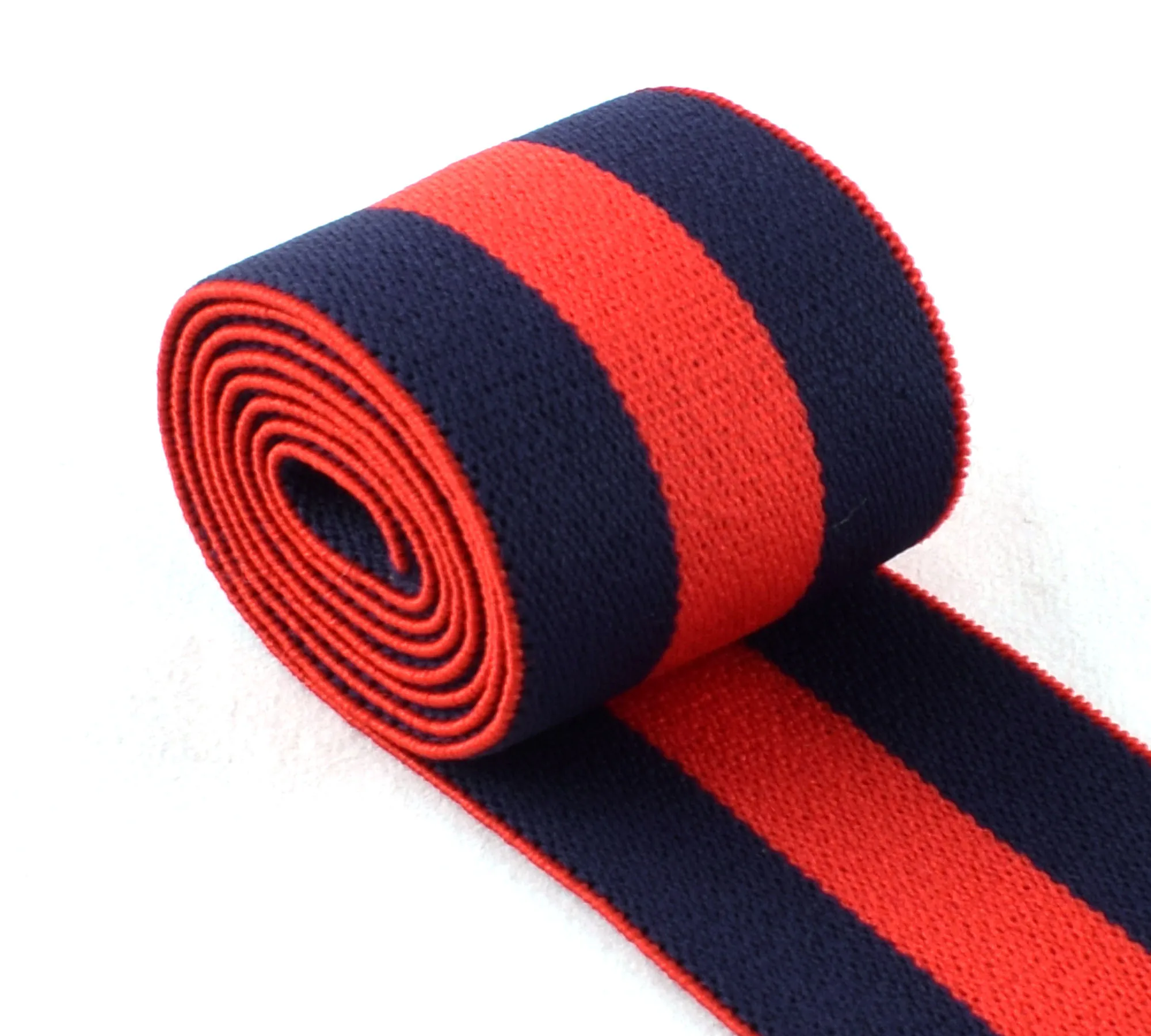 

1.5 Inch Elastic Fabric Elastic Suitable Colorful Red/Navy Blue Striped Elastic Webbing for DIY Clothing Accessories