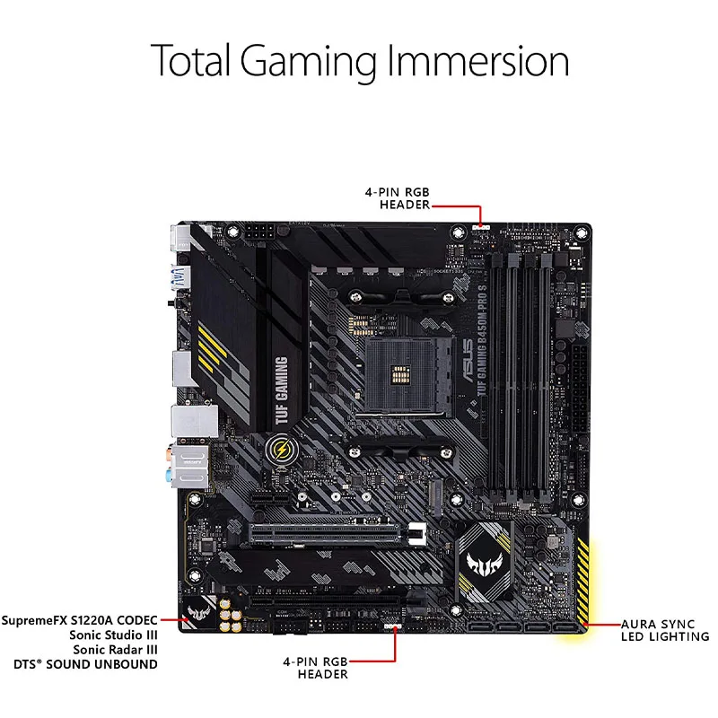 AM4 New ASUS TUF GAMING B450M-PRO S Motherboard Set Combo + AMD Ryzen 7 3700X DDR4 128GB USB 3.2 PCI-E3.0 B450 Placa-mãe Kit |