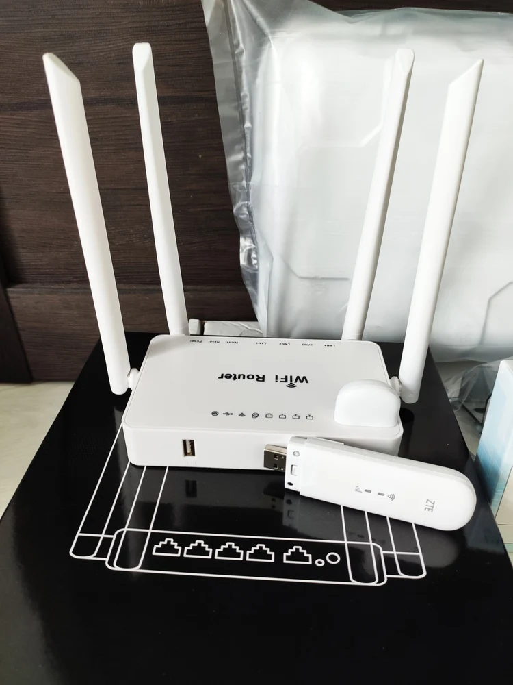 Готовый комплект интернета для дачи дома ZTE MF79 модем LTE 4G 3G WIFI роутер ZBT Zyxel