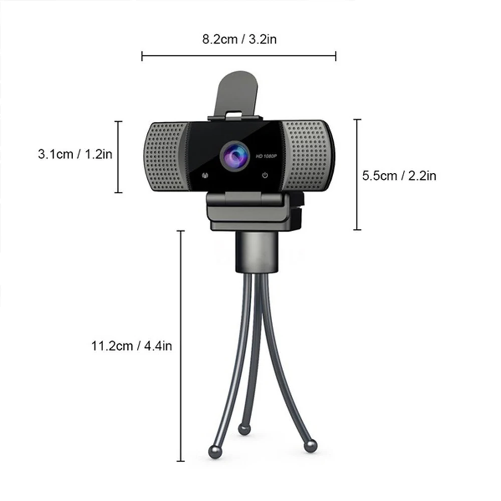 

2020 New 1080P Full HD USB Webcam Network Camera with Microphone, Suitable for Live Video Call Conference on PC Desktop Laptop