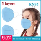 1050100 шт. 5 слоев гигиенический фильтр KN95 детская маска для лица многоразовая Fpp2 Mascarillas FFP2 маска для детей Одобрено CE