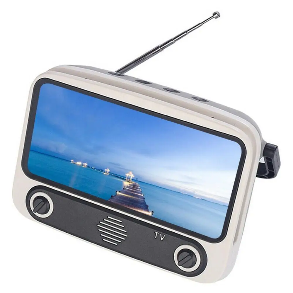 kh BT Speaker Bluetooth динамик Ретро ТВ держатель для мобильного телефона Подставка для iphone huawei xiaomi Handsfree книжная полка динамик аксессуары для телефона - Цвет: kh BT Speaker