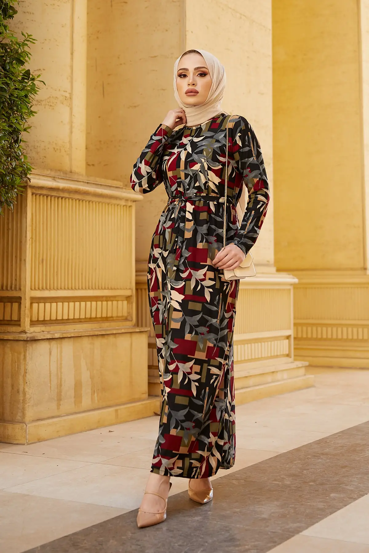 

2021 Hijab Dress For Women Long Sleeve Closed Crew Neck Muslim Summer Season 140 Cm Quality Does Not Show Underwear Designer New