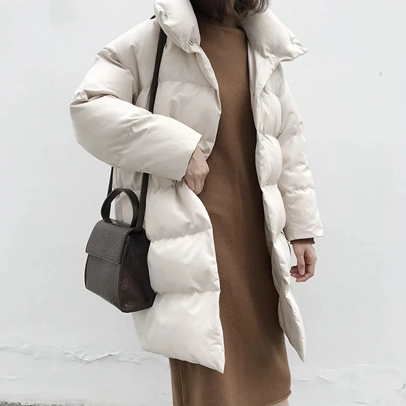 Winter Coat Women 2022 Female Long Jacket Women's Stand Collar Thick Down Cotton Parkas Outerwear Tops Long Sleeve Warm Coats