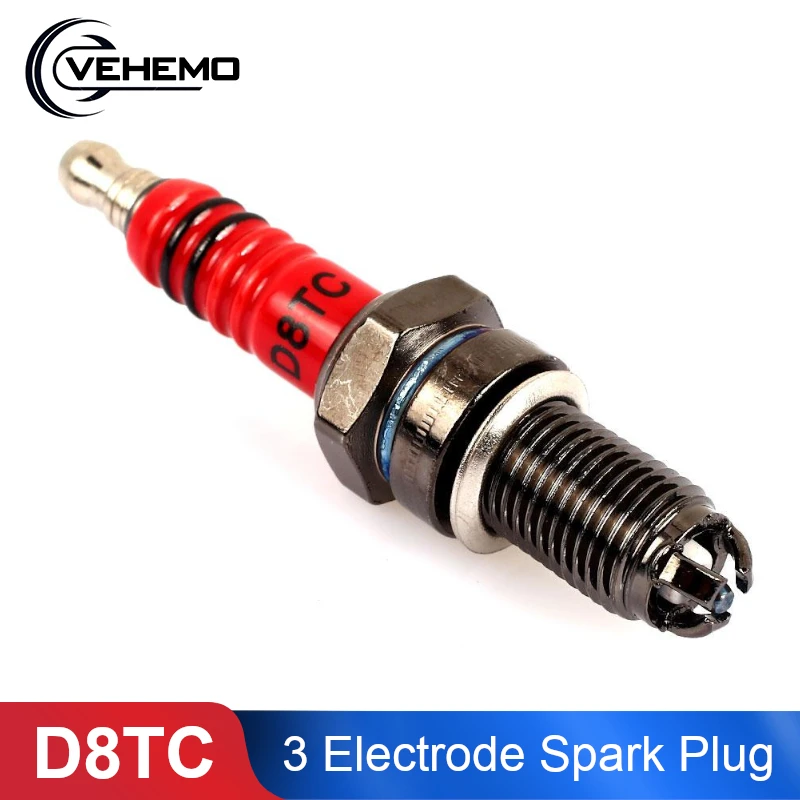 

D8TC 3 Electrode 150 200 Cc CF 250 Motorcycle Spark Plug Alloy Scooter Scooter Spark Plug Electrical Spark Plug Autobike