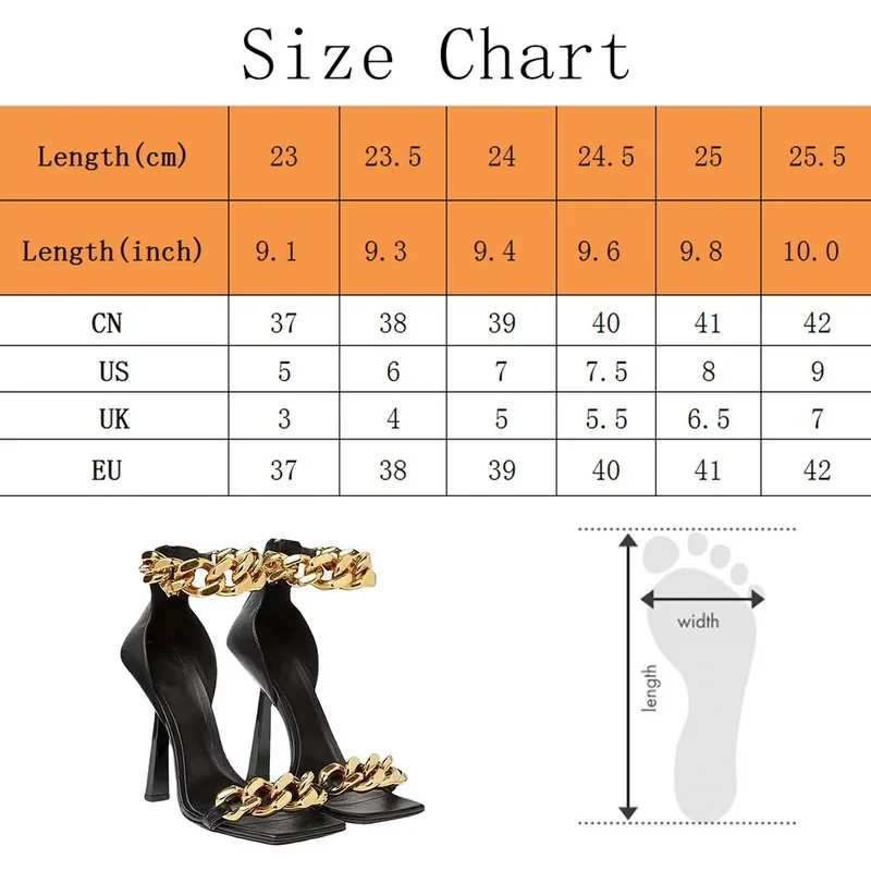 

Summer Ladies Shoes Fashion Thin Heels Sandals Women's Sexy Pumps Chain Square Toe Women Shoes Female Footwear Plus Size 2021