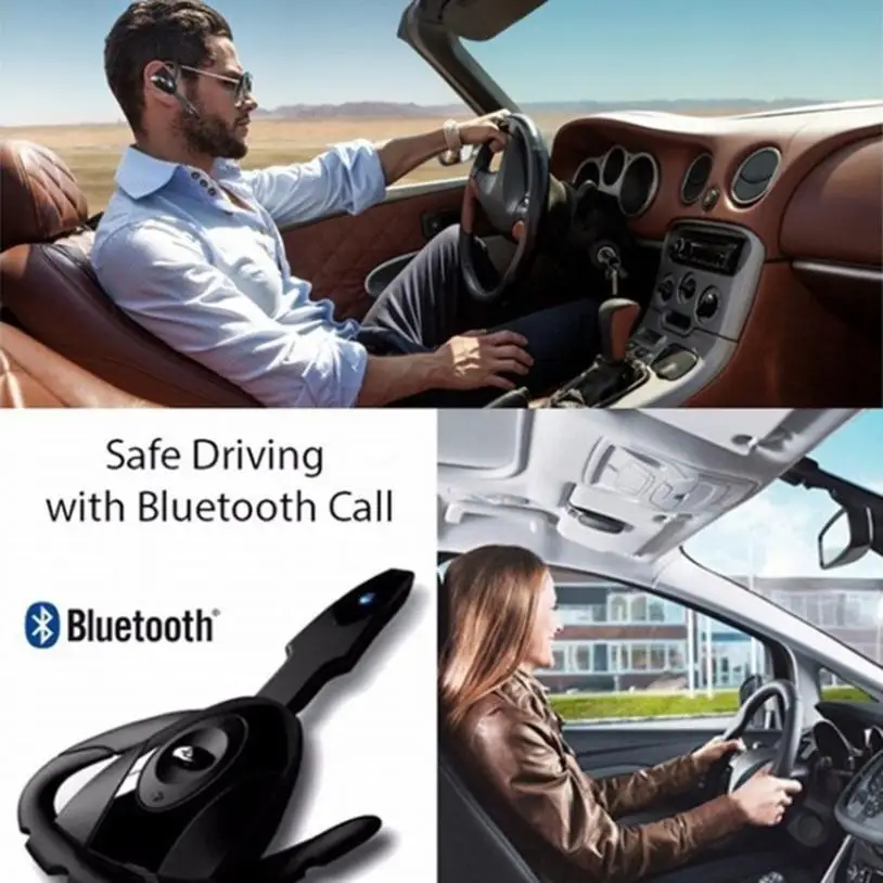 

Wireless Bluetooth Earphones Business Ear Hook Headphone Hand-Free Call Driving Car Headset Stereo With Microphone for Phones