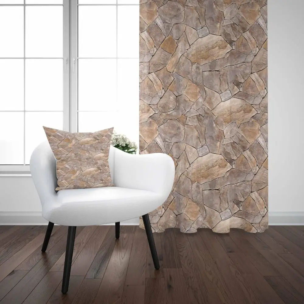 Еще желтого и серого цветов поврежденная стена турецкий османский Винтаж 3D принт