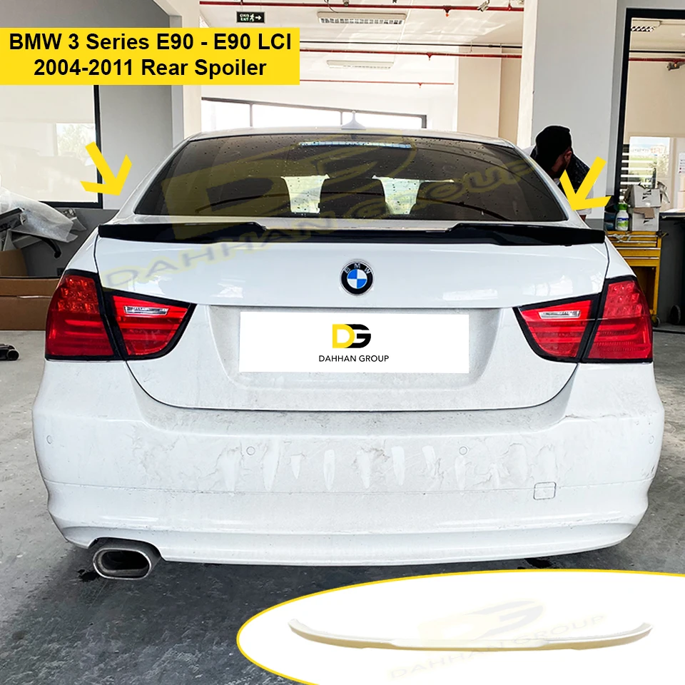 B.M.W 3 Series E90 and E90 LCI 2004 - 2011 Rear Trunk Spoiler M4 Style Unpainted or Painted Surface Plastic Rear Wing